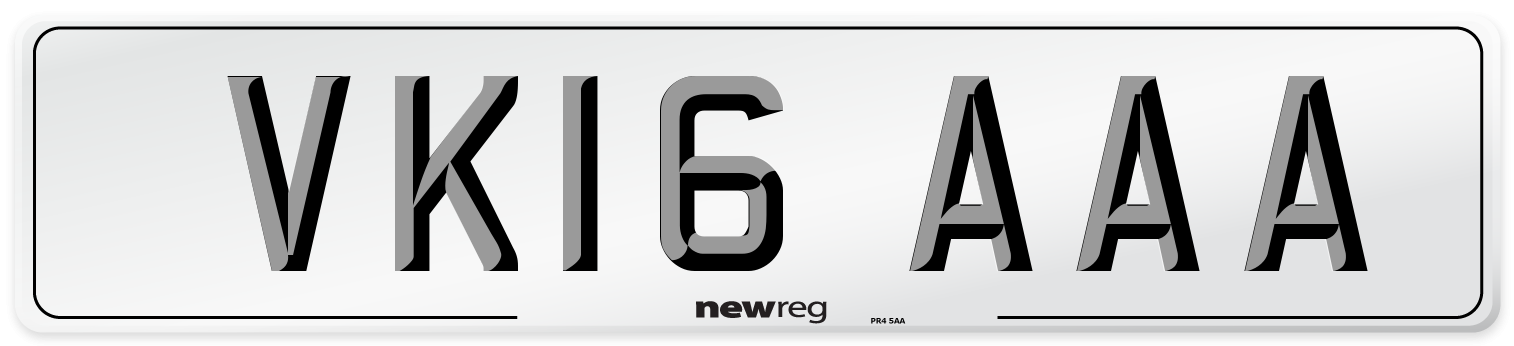 VK16 AAA Number Plate from New Reg